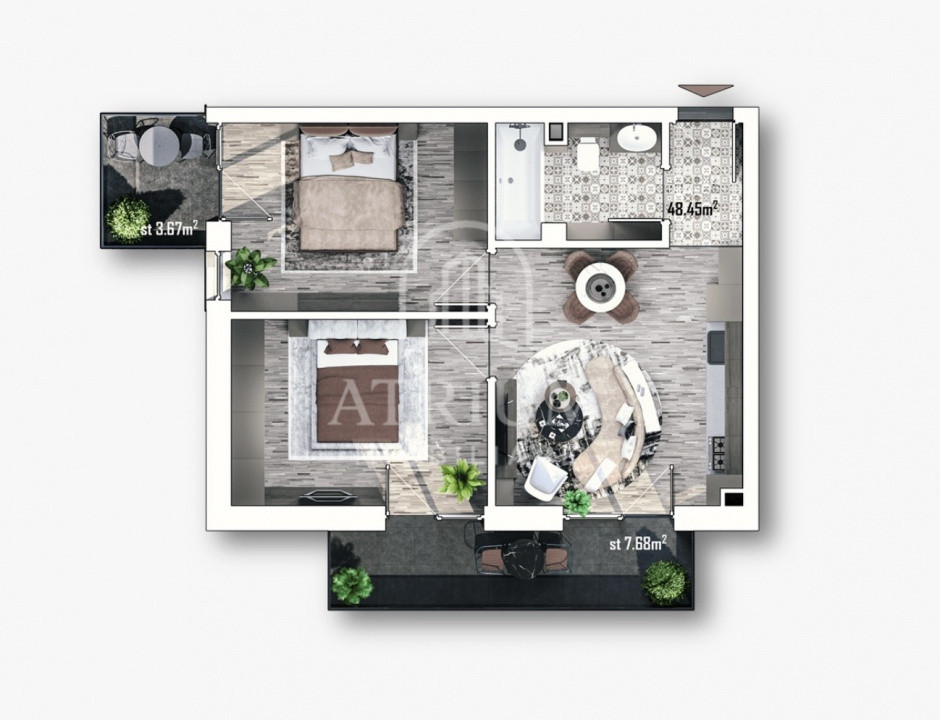 Apartment finisat 3 camere, bloc nou, zona Apahida