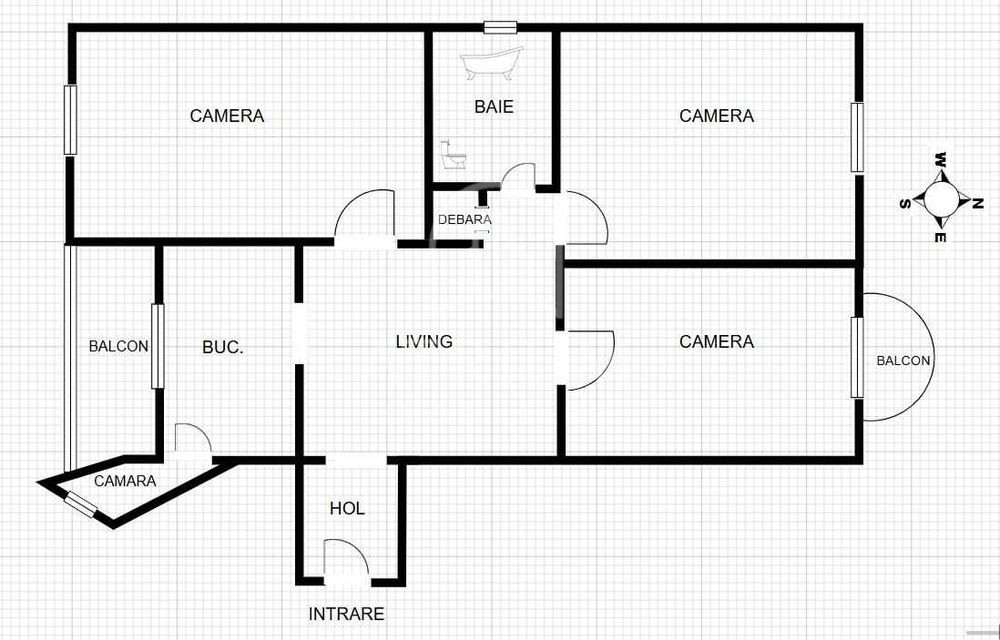 Apartament 4 camere decomandat | Mărăști | 76 mp + 2 balcoane