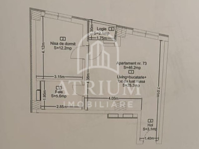 Apartament 2 camere semidecomandate, suprafata de 46 mp, zona Lombului