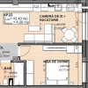 Apartament 2 camere semidecomandate suprafata de 44 MP Apahida