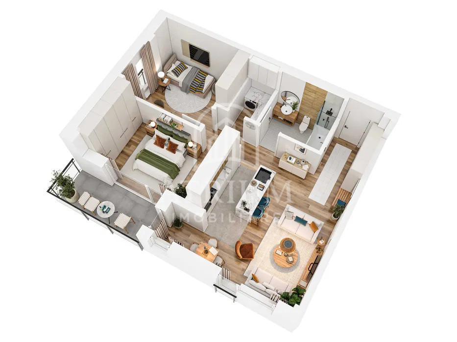 Apartament 2 camere semidecomandate suprafata de 56 MP Baciu