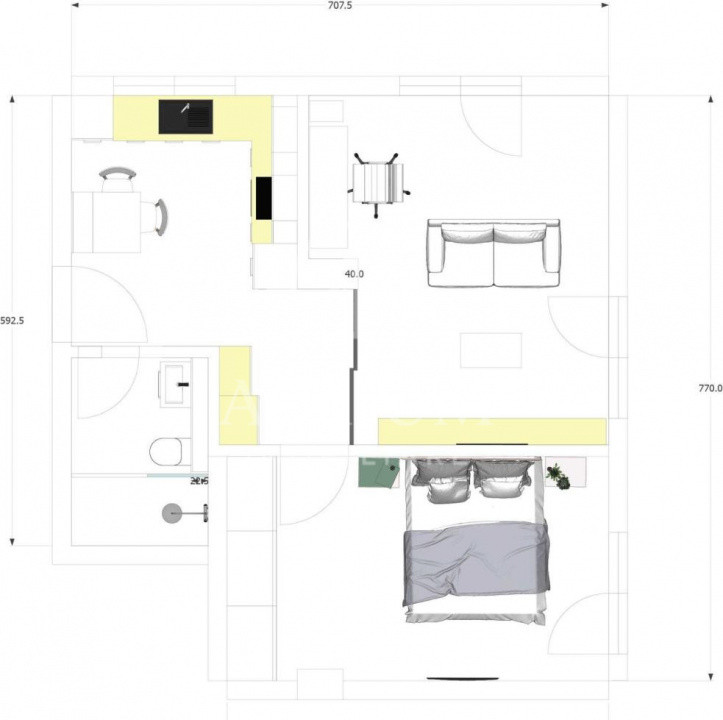 Apartament 2 camere la cheie, 49 mp utili cu terasa 20 mp, zona Zorilor