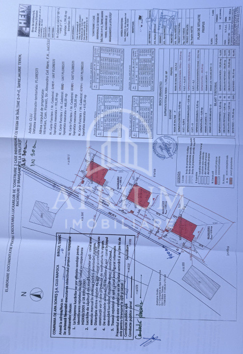 Oportunitate!Teren intravilan autorizat 3 unități locative 1607 mp, Floresti ANL