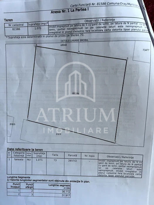 Teren de vânzare – Str. Stejarului, Florești, jud. Cluj