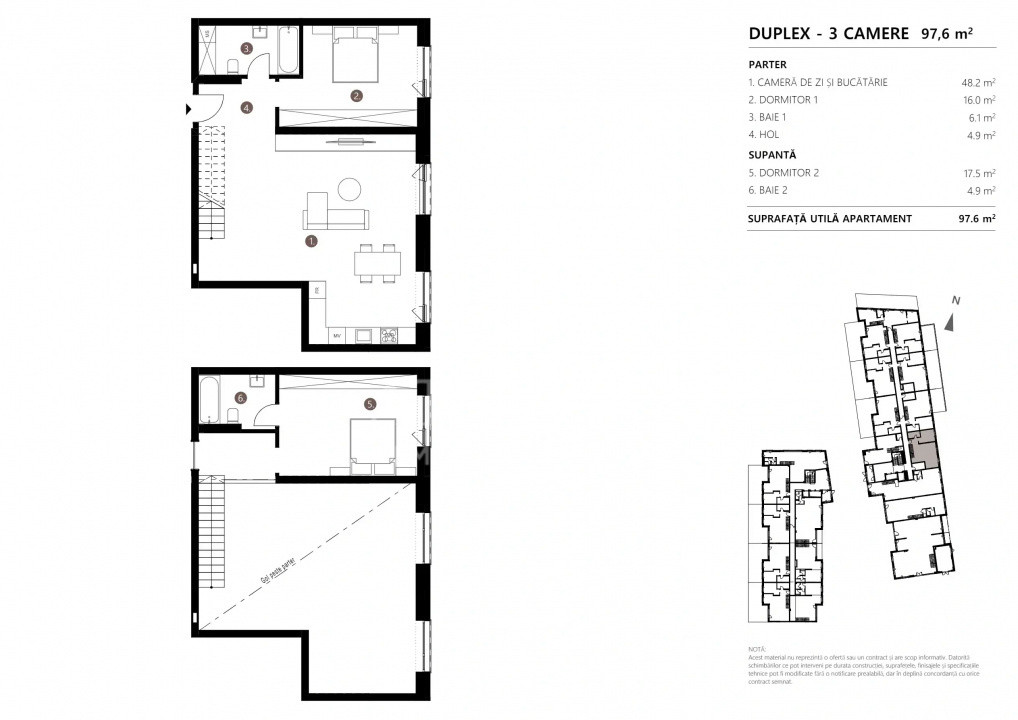 Apartament tip duplex 3 camere, 95,22mp, zona Gării