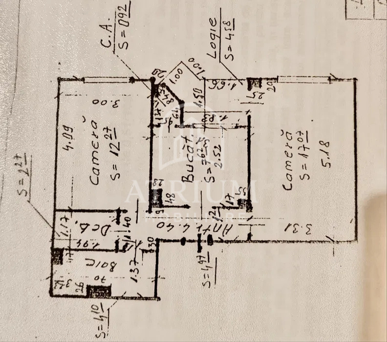 Apartment 2 camere, 53.75mp, balcon, zona Marasti