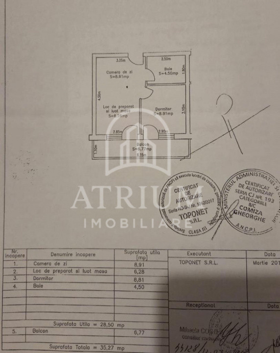 Apartament 2 camere, semidecomandat, 35mp, balcon, parcare, zona Florești