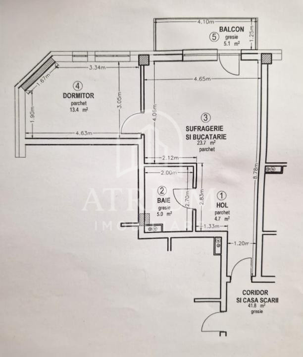 Apartament 2 camere, 47 mp, etaj intermediar, parcare, zona Corneliu Coposu