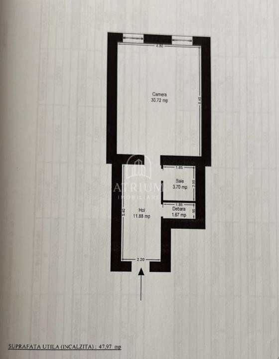 Apartament/Spatiu birou, 48 mp utili, zona Central, Dorobantilor