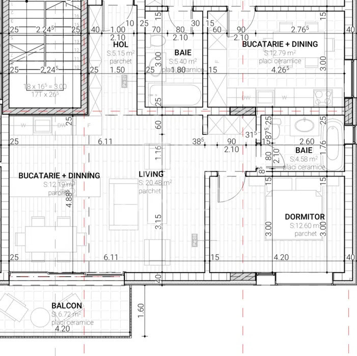 Apartament 2 camere semidecomandate suprafata de 52.96 MP Intre Lacuri