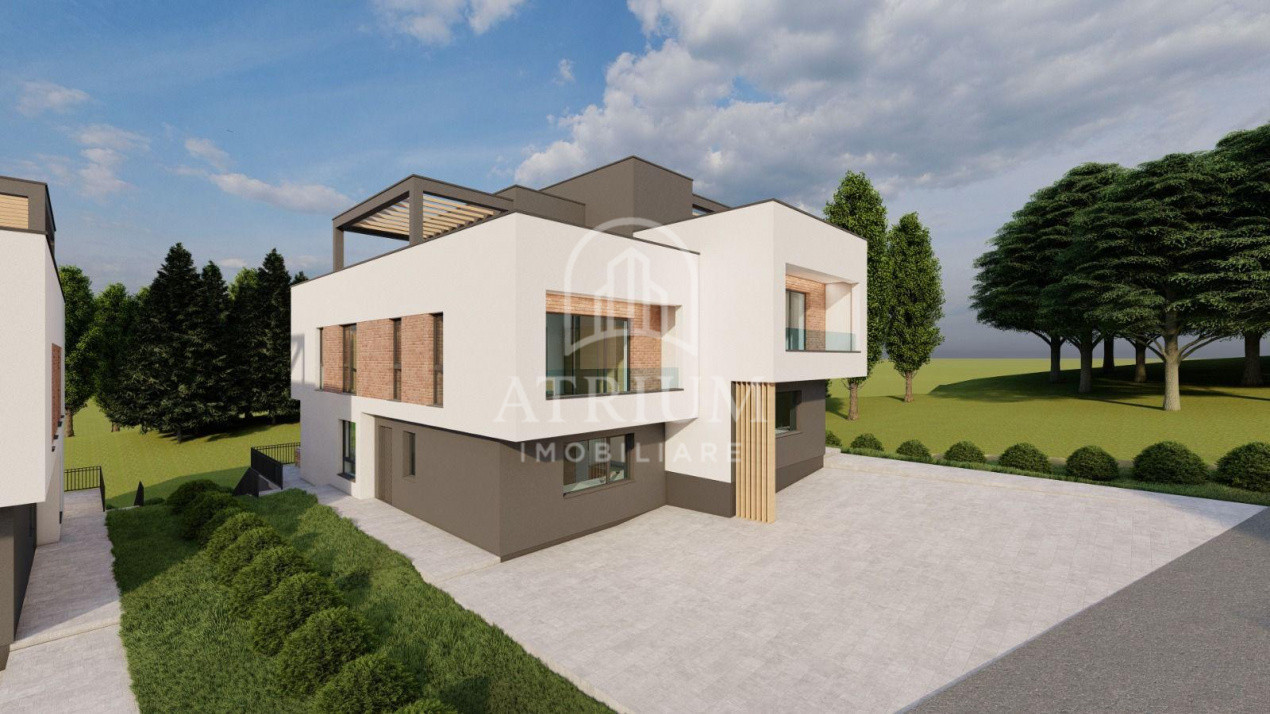 Casa tip duplex, 203 mp utili cu 63 mp terasa, 190 mp teren liber, Vivo Floresti